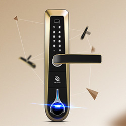 必达智能锁 i8 家用指纹锁密码锁 电子防盗门锁 三合一指纹密码锁