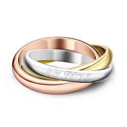 威妮华欧美时尚气质戒指女士食指多层戒指聚会三色指环送老婆礼物