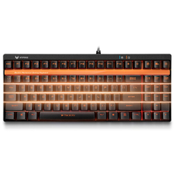 雷柏V500S/RGB冰晶背光游戏机械键盘87黑轴青轴辅助电脑吃鸡键盘