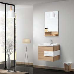 欧路莎浴室柜组合现代简约小户型卫生间洗漱台挂墙式实木洗脸盆柜