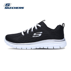 Skechers斯凯奇女鞋简约纯色运动鞋 轻质减震软底休闲鞋 12615