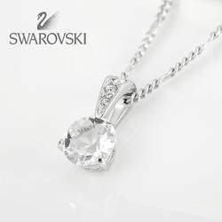 施华洛世奇SOLITAIRE项链 透明水晶般质感镀白金项链 送女生礼物