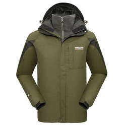 诺诗兰NORTHLAND户外三合一冲锋衣男秋冬加厚防风登山服GS045735