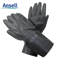 进口Ansell加厚防滑耐油耐磨耐酸碱工业橡胶手套化学防护手套防水