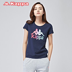 惠kappa卡帕女运动T恤 圆领修身运动短袖女t恤经典百搭款