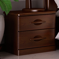 双叶家具 全实木床头柜简约现代边柜卧室储物柜水曲柳床头柜