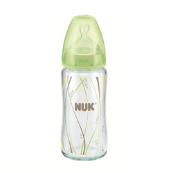 NUK奶瓶NUK宽口径玻璃奶瓶240ML带成长型硅胶中圆孔奶嘴