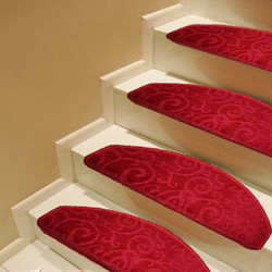 华德  中式红色祥云楼梯踏步垫防滑垫平台异形转角平台踏步垫定制