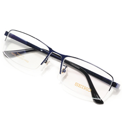 Seiko/精工眼镜框 纯钛商务男士半框方框眼镜架轻 光学可配近视镜