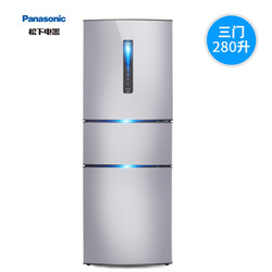 Panasonic/松下 NR-C280WP-S风冷无霜家用三门式变频三开门电冰箱