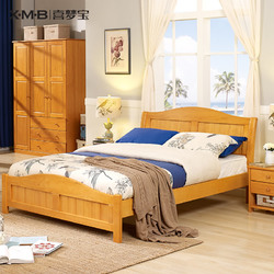 喜梦宝家具都市木歌实木双人床1.5米1.8米床头柜床垫卧室组合