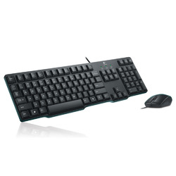 罗技MK100有线键鼠套装圆孔接口键鼠套装有线办公家用键盘鼠标