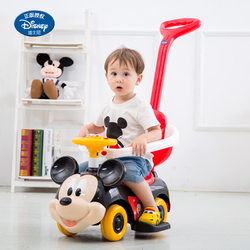 迪士尼儿童滑行溜溜车1-3岁宝宝手推扭扭车带音乐护栏学步车玩具