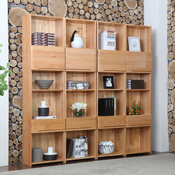 青岛一木全实木书柜 单门书柜自由组合书架展示柜格子柜简约现代