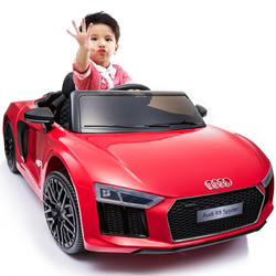 奥迪R8儿童电动车四轮摇摆童车遥控男女婴儿小孩玩具车可坐人汽车