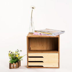 永裕楠竹家具自由组合储物小柜子单个书桌柜收纳盒整理箱抽斗柜子