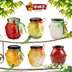 林家铺子水果罐头混合装椰果山楂杨梅苹果椰果黄桃350g*6罐