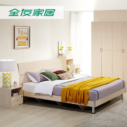 聚全友家居床主卧现代简约卧室家具组合套装床垫衣柜五件套106302