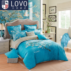 LOVO家纺罗莱生活出品梵高欧式全棉印花床上四件套 1.5m1.8米床品