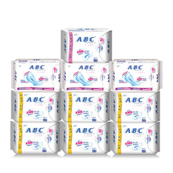 ABC卫生巾棉柔纤薄 防侧漏日夜用组合套装5包日用5包夜用B1