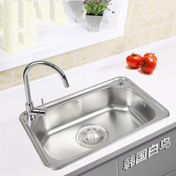 韩国白鸟 304不锈钢水槽 大单槽 洗碗盆 洗菜池 厨房洗菜盆LS700