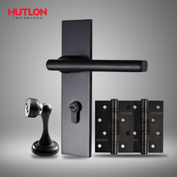 汇泰龙 门锁室内卧室现代简约房门锁铝木门黑色门锁套装DS-732005