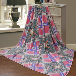 富安娜家纺毛毯子厚法兰绒毯床单毯沙发毯冬季保暖午睡毯盖毯时空