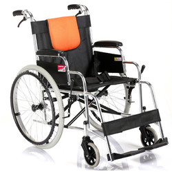 鱼跃H062铝合金老人轮椅折叠轻便便携超轻老年手动代步车免充气轮