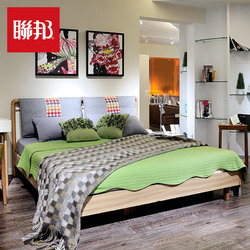 联邦家具北欧风格实木床主卧1.8米1.5双人床储物高箱现代简约大床