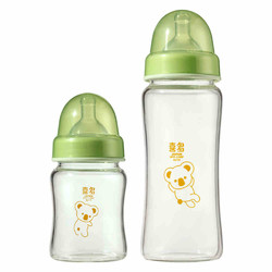 喜多 初生婴儿宽口径易握型耐高温玻璃奶瓶储奶瓶150ml/260ml