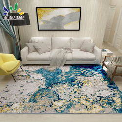 东升 现代简约北欧地毯客厅茶几地毯蓝色抽象书房地毯卧室床边毯
