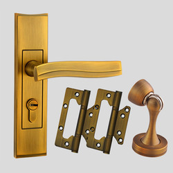 名门静音门锁 中式套装锁内室门房门锁双舌家用实木门门锁三件套