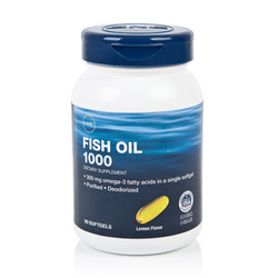 GNC健安喜美国进口鱼油深海鱼油软胶囊90粒含EPA+DHA300mg 柠檬味