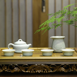 汉唐茶具 景德镇陶瓷功夫红茶茶具套装 福到茶壶茶杯子6件套