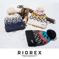美国RIOREX毛线帽子女冬针织帽潮牌羊毛帽子加绒加厚保暖冷帽女式
