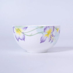 华光陶瓷 骨瓷碗中式4.5寸米饭碗 家用釉中彩礼品餐具碗