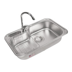 韩国白鸟水槽 刀架 不锈钢单槽套餐 水池 洗菜盆PRS840
