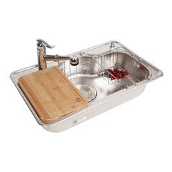 原装进口 韩国白鸟 不锈钢水槽大单槽套餐 厨房洗菜盆洗碗盆DS850