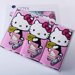 hello Kitty礼盒儿童洗脸毛巾3条装吸水柔软小毛巾纯棉儿童