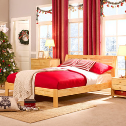 喜梦宝 实木卧室成套家具组合 都市木歌 实木床 床头柜 床垫 衣柜