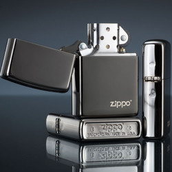 美国原装ZIPPO打火机正品黑冰经典商标150ZL 支持刻字刻图照片