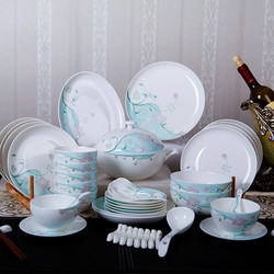 华光陶瓷  高档骨瓷餐具套装 56头家用盘子碗碟套装组合中式瓷器
