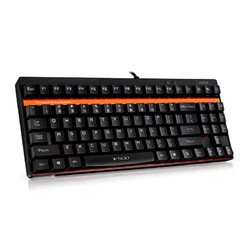 雷柏v500游戏机械键盘 有线电脑笔记本87吃鸡键盘104电竞黑轴青轴