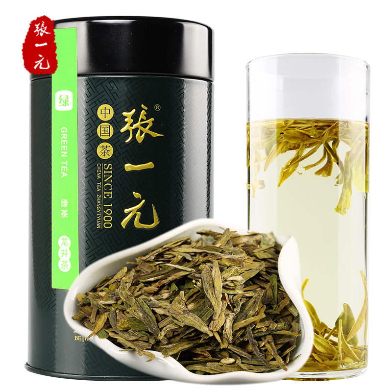 张一元茶叶 新茶绿茶 新龙井茶 龙井   罐装100g 尚品系列