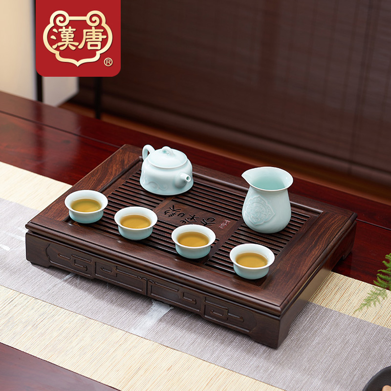 汉唐茶具 茶台茶盘实木家用茶具套装小博古简约茶托盘功夫干泡台