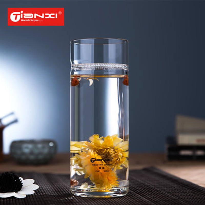 天喜玻璃杯子家用套装水杯耐热加厚办公茶杯创意透明牛奶杯玻璃杯