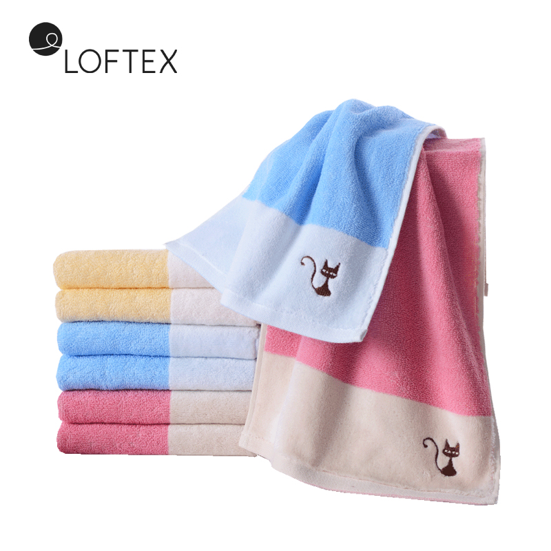 LOFTEX/亚光纯棉毛巾 情侣刺绣成人柔软吸水洗脸巾