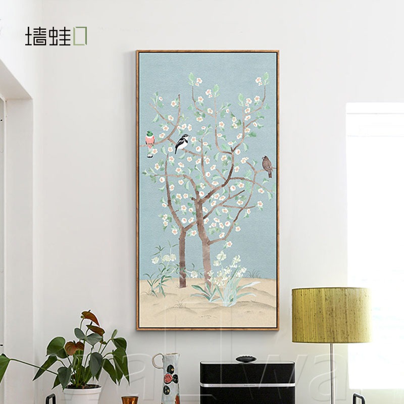 墙蛙正版现代简约走廊玄关装饰画北欧客厅沙发背景墙壁画装饰北枫