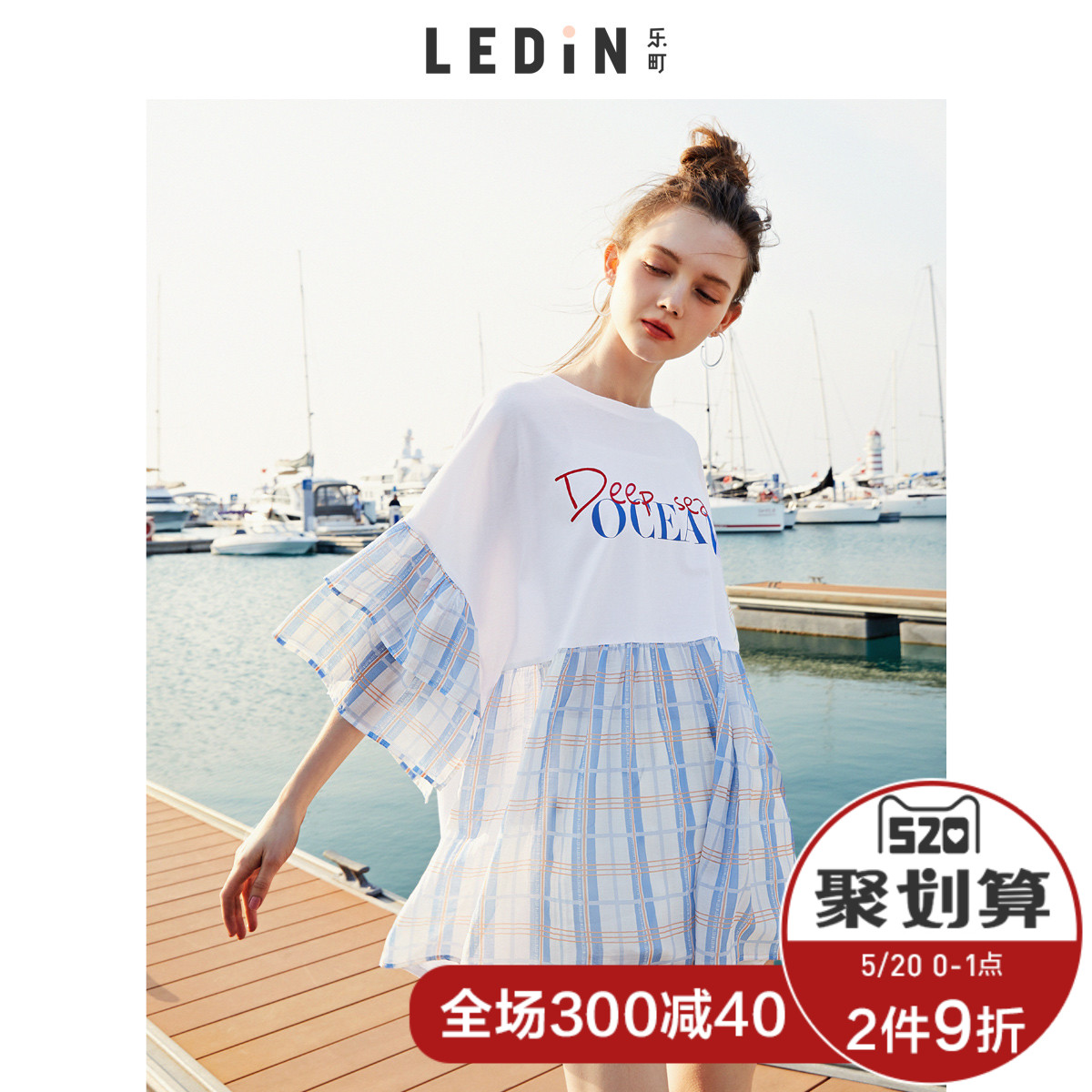 拼接短袖宽松t恤夏装2018春季新款女夏季休闲学生韩版衣服打底衫