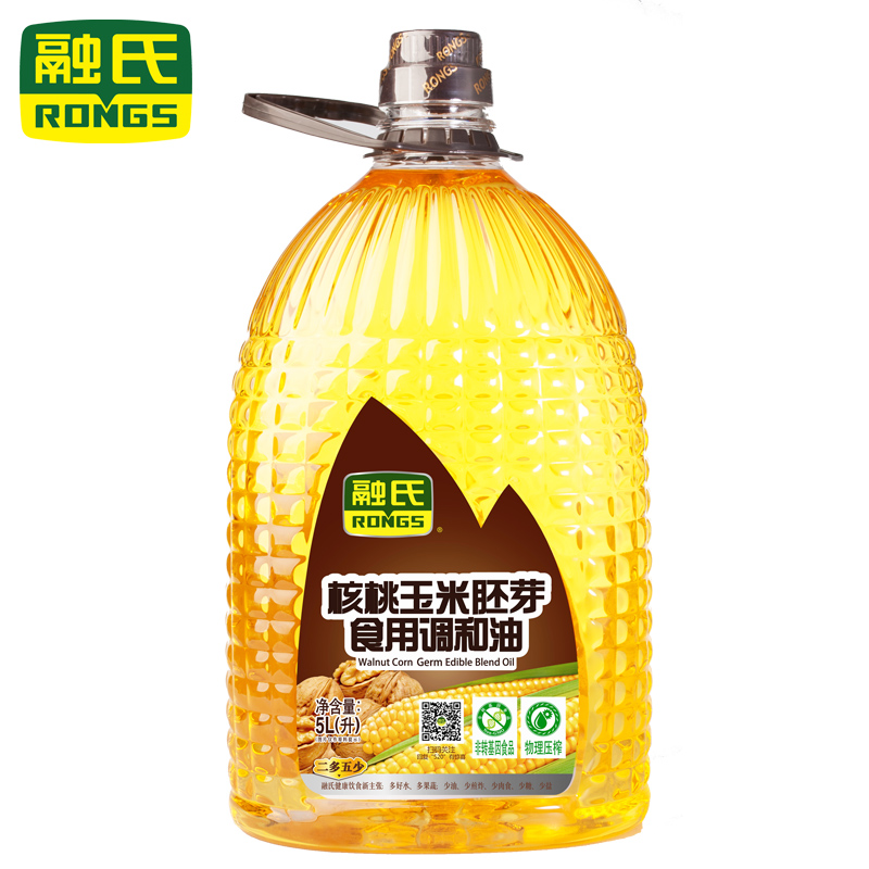 融氏/Rongs 核桃玉米油5L 食用调和油 桶装食用油5l 非转基因